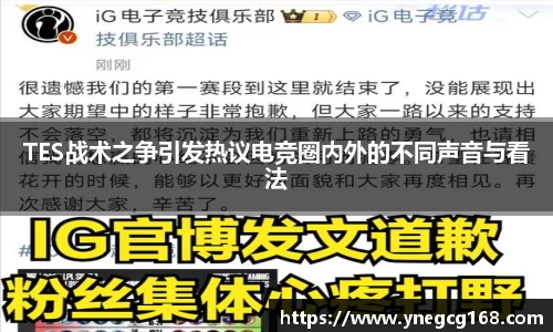 TES战术之争引发热议电竞圈内外的不同声音与看法
